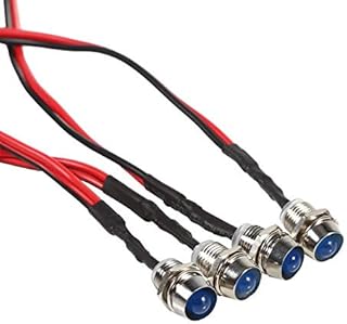 4 Pcs 12v LED Warning Light Indicator Lamp Car Van Boat Indicator Light Pilot Dash Bulbs Directional Lamp, 8mm(Blue)