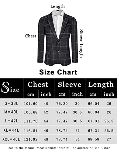 Gingtto Sports Jacket For Men Slim Fit Check Blazers For Men Casual Black M #TOP1
