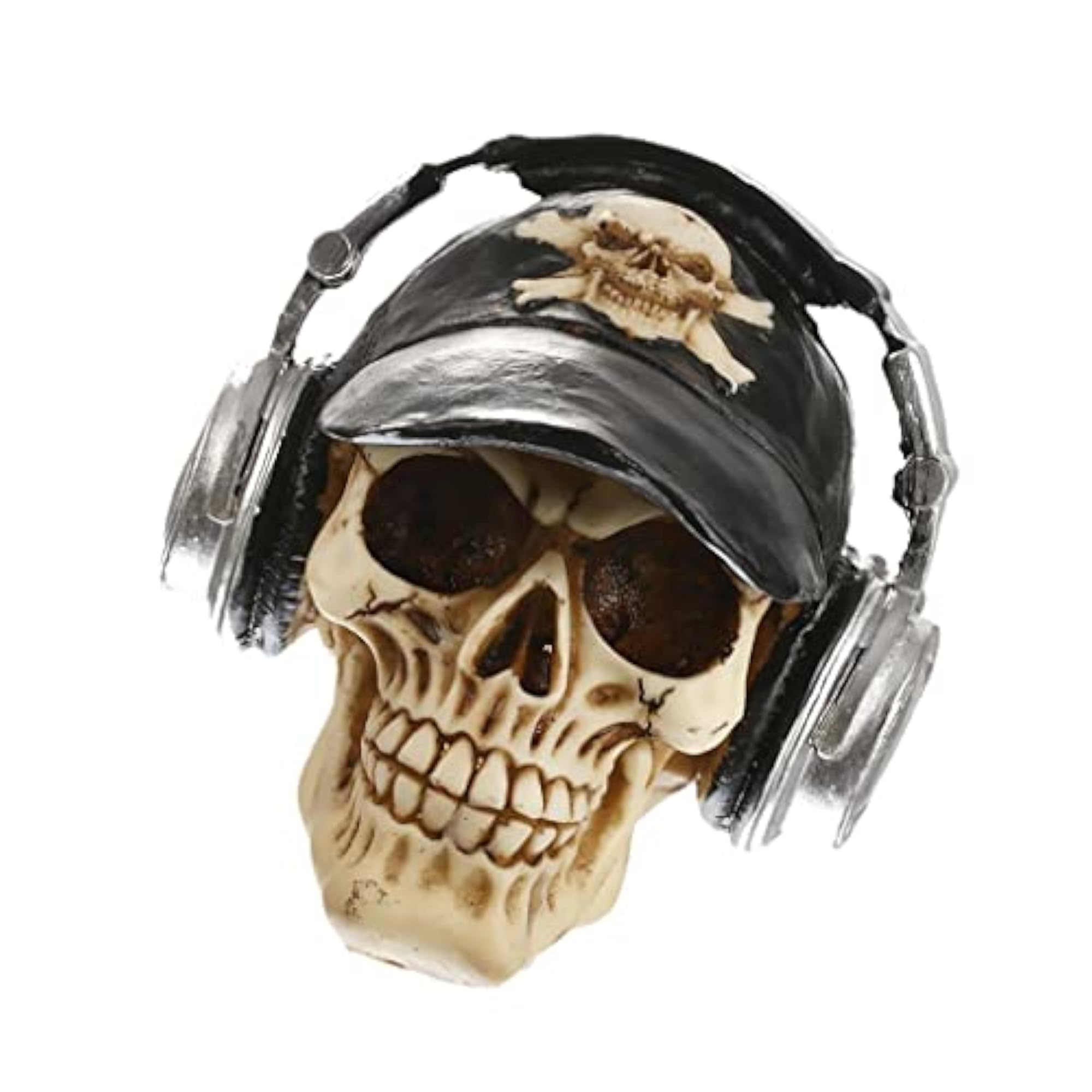 3D Skeleton Skull with Cap & Headphone Decorative Figurine