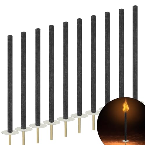 Aufun 25 torce, durata 100 minuti, torcia a cera per esterni, manico extra lungo, torcia per giardino, attività all'aperto, escursionismo