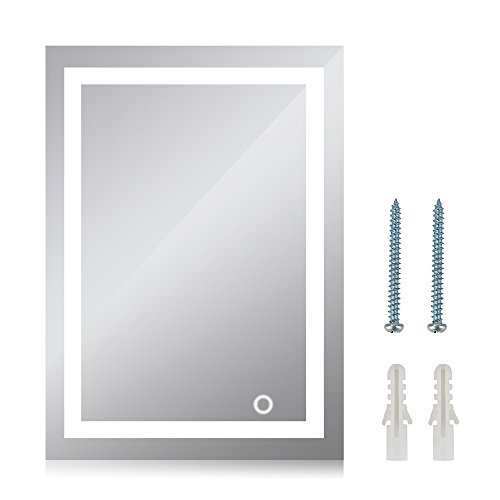 YJIIJY - Espejo de baño con iluminación LED, espejo para cuarto de baño, espejo con LED,...
