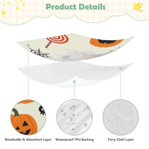 Draps de lit imperméables Halloween orange lit enfant sain - 6