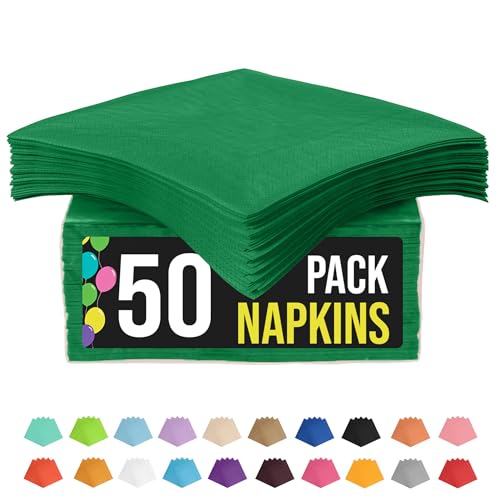 Party Solids Emerald Green Napkins Disposable Everyday 50 Pcs 2 Ply Green Dinner Napkins Paper Everyday For Parties & Party Supplies