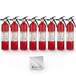 Kidde FA110 Multipurpose Fire Extinguishers 8 Pack - Red, (Rating 1-A:10-B:C) Includes Wholesalehome Cleaning Cloth