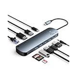 Yottamaster USB Cハブ (11-IN-1, 3個10Gbpsのポート) USB-C3.2 Gen2 超高速データ転送 Type-Cアダプター 4K@60Hz HDMI出力 100W PD急速充電 ギガビットイーサネットLAN ポート オーディオ SD/MicroSDカードリーダー ラップトップWindows/Mac対応