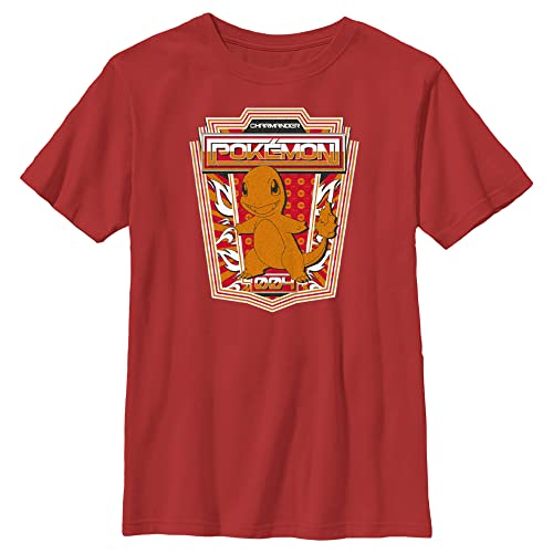 T-shirt Pokémon Salameche enfant mixte en coton avec badge imprimé