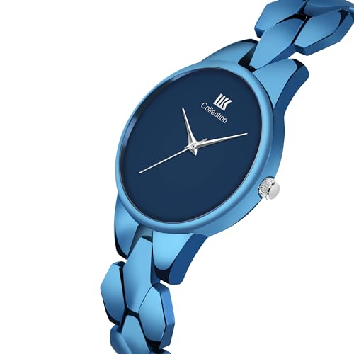 Image of IIK COLLECTION Watch for Women Round Dial |Analogue Quartz Movemnet Ladies Watch|Long Battery Life|Stainless Steel Adjustable Bracelet Chain Strap|Fancy Clasp Safety Watch for Woman