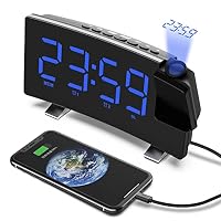 RayGenius Réveil à Projection 180° Sur Plafond - Horloge Chevet Avec USB, Snooze, Température Et Humidité - Design Moderne Green