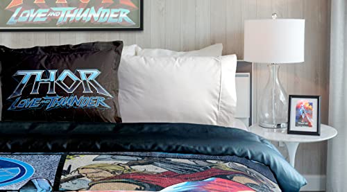 Jay Franco Marvel Comics Thor Worthy Queen Comforter & Sham Set - Kids Super Soft Bedding - Fade Resistant Microfiber (Official Marvel Product) #TOP6