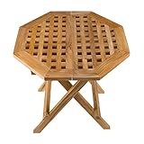 table de jardin en teck hexagonale  wohnfreuden Table d\'appoint pliable Frisia 50 cm en teck