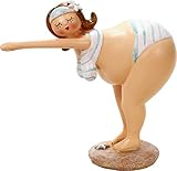 Material: Kunstharz Badenixe startend 13 cm im Bikini Schwimmerin Figur Mädchen Rubensfrau mollige Dame Dicke Frau Strand maritim