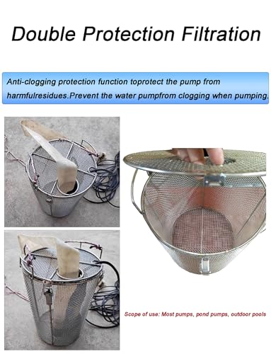 Protector de acero inoxidable premium para bomba de sumidero exterior 5