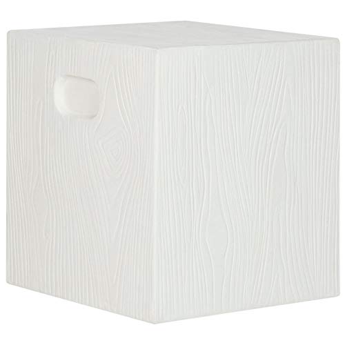 Safavieh Outdoor Collection Cube Modern Ivory Concrete Accent Table (Fully Assembled) #TOP4