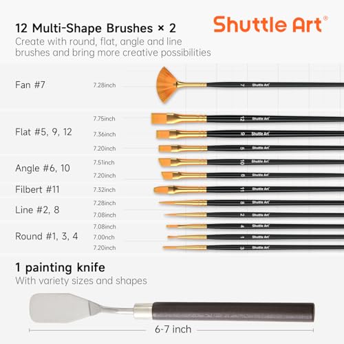 Shuttle-Art-100-Colors-Acrylic-Paint-2oz60ml-Bottles-Include-2-Sets-of-12-Paint-Brushes-1-Art-Sponge-Palette-Premium-Acrylic-Paint-Set-for-Artists-Beginners-Kids-on-Canvas-Rocks-Wood-Ceramic