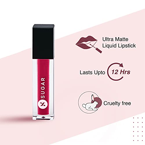 Image of SUGAR Cosmetics Smudge Me Not Liquid Lipsticks for Women | Transferproof & Waterproof | Lasts 12+ Hours | Matte Lipstick | 1.1ml - 02 Brink Of Pink