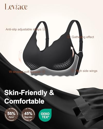 2 Pack Wireless Jelly Bras for Women, Seamless V-Neck with Support - image 6