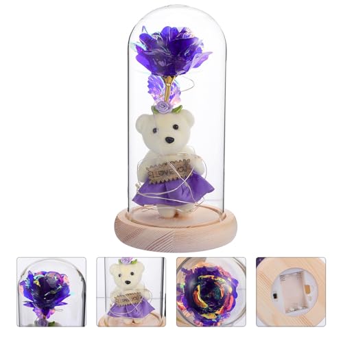 Lámpara decorativa con luz LED y cúpula de cristal para mesa 6
