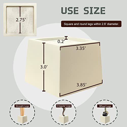 Koikey 3 Inch Wooden Furniture Bed Risers, White Square Heavy Duty Furniture Height Extenders Lifts Blocks For Sofa Couch Desk Chair Table Base Raising Space, Convenient Store And Cleaning, Pack Of 4 #TOP1