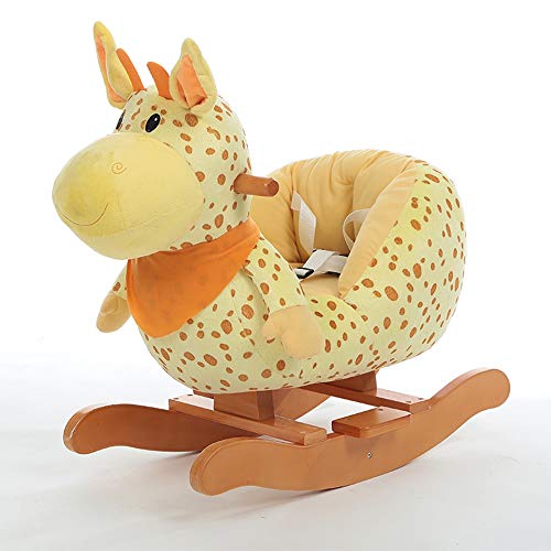 ZhaoXH-Schaukelpferd Baby Schaukelpferd Holzplüsch Schaukelpferd Spielzeug Schaukeltier Kleinkind Fahrt Auf Spielzeug…