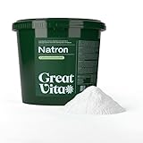 GreatVita Natron Pulver 5kg Eimer Lebensmittelqualität E500ii - Backpulver Großpackung Natriumhydrogencarbonat - Baking Soda Haushaltsreiniger zum Putzen Backen Umweltfreundlich