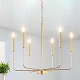 ETONIMERR Gold Chandelier Light Fixtures Ceiling Hanging Modern Farmhouse Chandelier for Dining Room