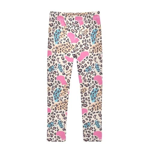 Leopard Print Kids Baby Girls Yoga Pants High Waisted Fashion Basic Leggings for Running 9-10T