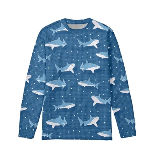 Boys Sweatshirts Long Sleeve Sport Cartoon Graphic Tops Shark Pullover Crewneck Tops Tees Kids 6-16 Years