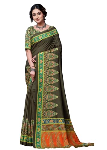 Sari numérique en soie douce élégant pour femme modèle exclusif 14907
