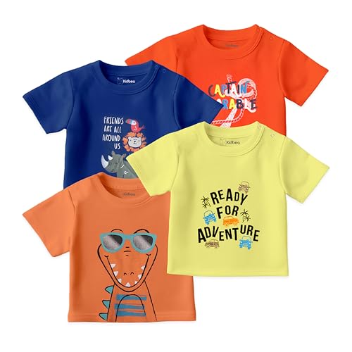 Image of Kidbea Organic Cotton T-Shirts for Boys & Girls Short Sleeve Regular Fit Festive Styles in Vibrant Colors and Patterns for Kids and Toddlers