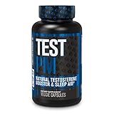 TEST PM Testosterone Booster & Sleep Aid Supplement for Men | Promote Recovery, Muscle Growth, Rest | Night Time Muscle Builder with Ashwagandha, L-Theanine, & More | 60 Natural Veggie Pills