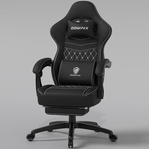 Dowinx Gaming Chair Breathable Fabric with Gel Pad, Ergonomic Game Chair with Pocket Spring Cushion,...
