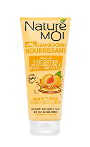 Naturé Moi u0096 Après-shampooing nourrissant u0096 À l'abricot du Roussillon et l'huile d'argan bio u0096 Démêle et protège les cheveux secs et abîmés u0096 200ml