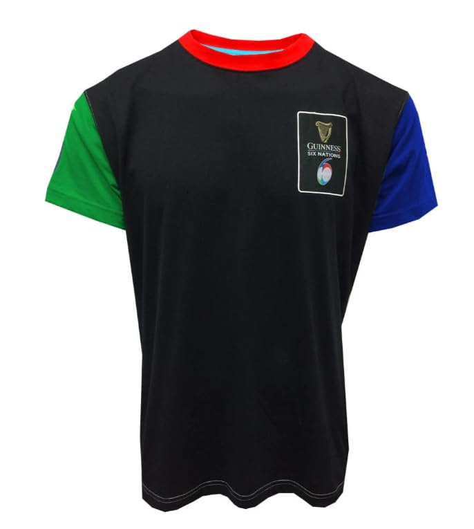 T-shirt Guinness Six Nations vêtement de rugby homme noir supporter