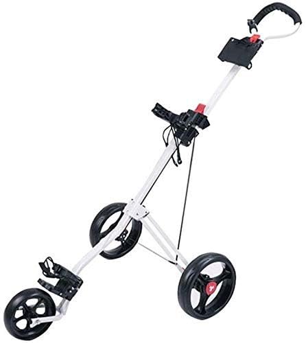 Golf Trolley 3 Wheel Golf Push Cart, 3 Wheels Foldable Hand Cart, Easy Push and Pull Cart Trolley,Quick Open and Close Golf Pull Cart