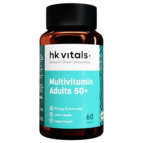 HealthKart hk vitals Multivitamin Adults 50+ (60 Tablets) | Daily Multivitamin for Men & Women | Healthy Ageing | For Joints, Heart, Gut, Eye, Cognition & Energy
