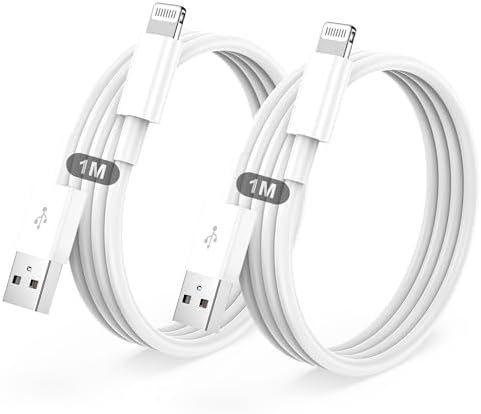 IPhone Ladekabel 2Pack 1M+1M USB auf Lightning Kabel MFi Zertifiziert für Apple Schnellladekabel,für IPhone 14/13/12/11/Pro/ProMax/Mini/XS/XR/MAX/X/8/7/6/6s/Plus/SE/iPad Mini