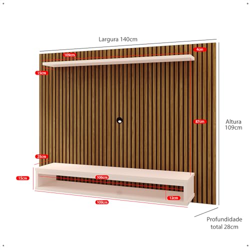 Estante Painel Parede Suspenso Tv 40 42 47 48 Polegadas Prateleira Superior Decorativa Nicho Organiz