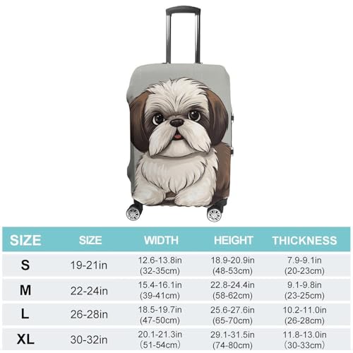 Shih Tzu Dog Printed Luggage Cover Protector, Fits 18-32 Inch Luggage2