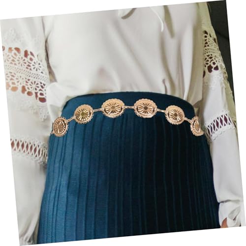 FRCOLOR Bohemian Concho Chain Belt for Women Western Style Metal Waist Belt for Dresses and Jeans Fashionable Accessory for Country Concerts and Casual Outfits4