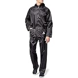 Ergebnis Herren Heavyweight wasserdichte Jacke und Hosen-Set Lange Ärmel Regenmantel Gr. Small, Schwarz - Schwarz
