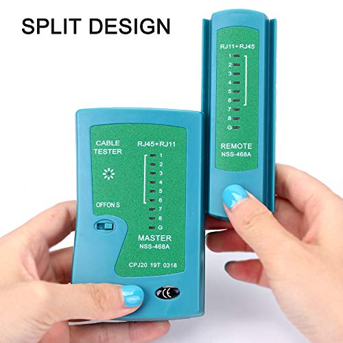 Btuty Testador de cabo de rede RJ45 RJ11 profissional Ferramenta de teste de rede para detector de r