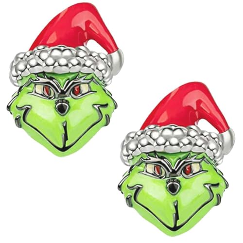 Christmas Earrings Cute Santa Green Monster Frog Stud Earrings Cartoon Animal Jewelry Women Girls Holiday Gifts