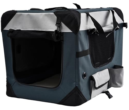 Dehner Lieblinge Transporttasche Brian für Hund oder Katze, ca. 76 x 51 x 48 cm, Polyester/Kuntstoff, grau