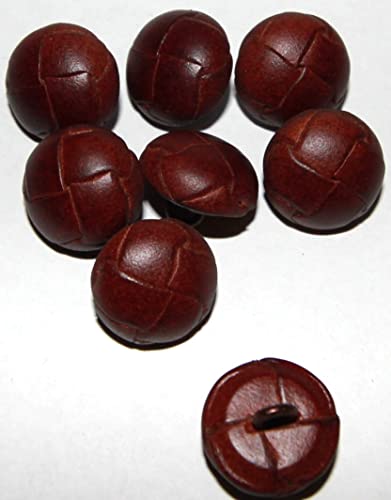 5/8 In Medium Brown Genuine Leather Buttons (15Mm Or 24 Ligne),Woven Leather Buttons #TOP1