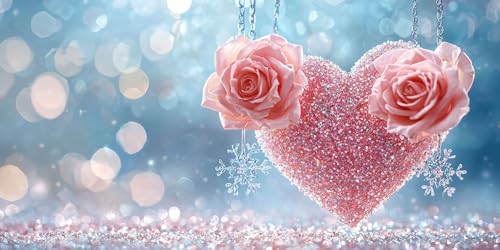 Diamond Painting Collier Amour 100x200cm, Broderie Diamant Complet Rond Grand Format