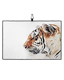 Golf Towel Watercolor Tiger Towels for Golf Bags Wild Animal Sports Towel with Carabiner Clip for Te