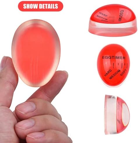 Egg Timers for Boiling Eggs, Heat Sensitive Egg Shaped Boiled Perfect Gadget, Reusable Color Changing Egg Timer, Great for Soft, Medium and Hard Boiled Eggs, Kitchen Tool and Home Gift