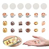 24 Pcs Miniature Food Kitchen Decoration Sets 1:12 Miniature Cakes Dessert Coffee Model Miniature Pretend Mini Kitchen Food Cake Toppers for DIY Micro Landscape Accessories