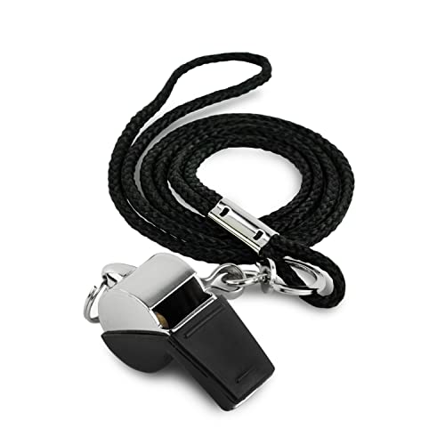 Cannon Sports Apito de metal com cordão, preto