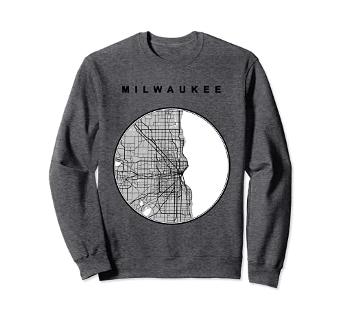 Mappa - Milwaukee WI City - Mappa Art Milwaukee Wisconsin Felpa